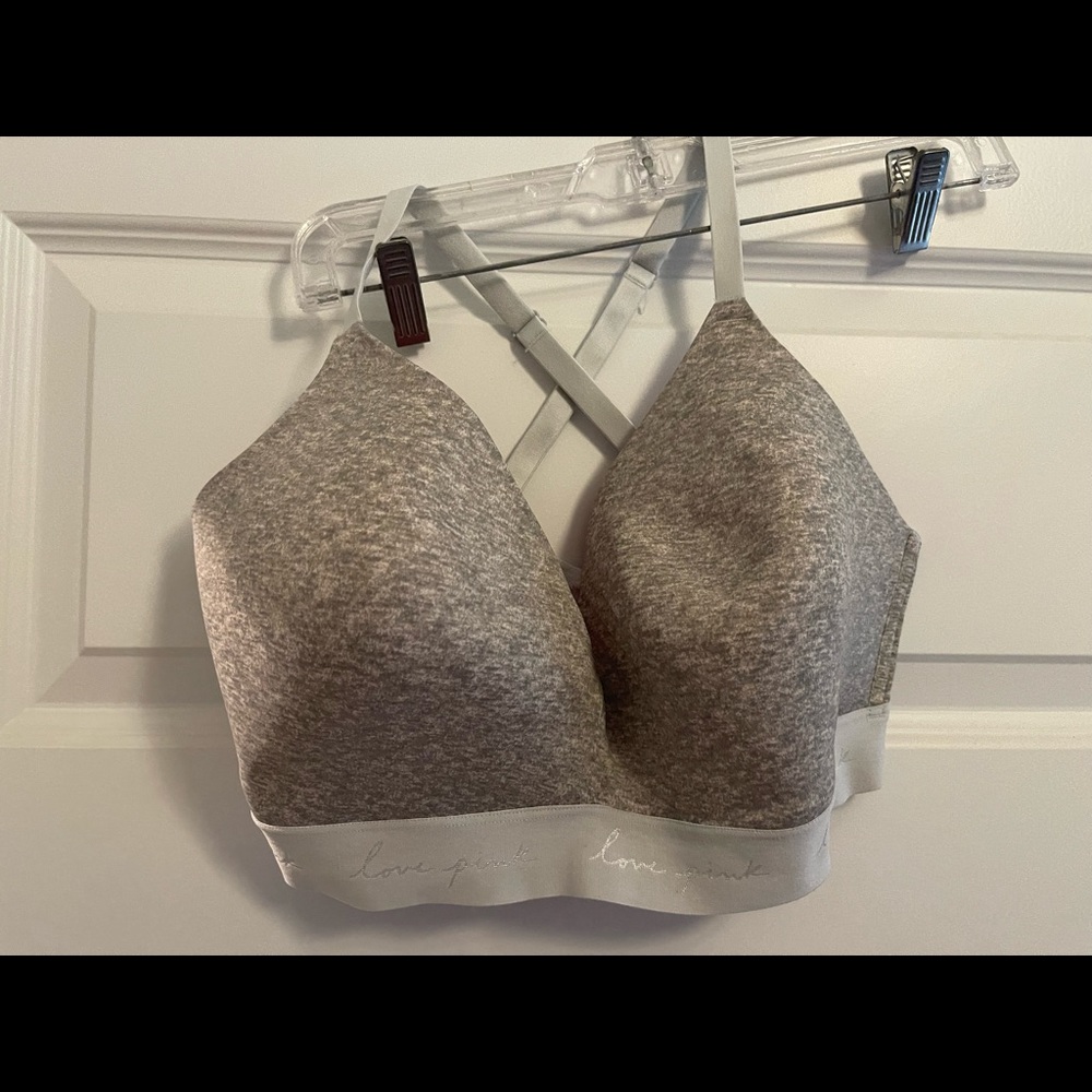 Gray 38DD PINK Victoria Secret T-shirt bra